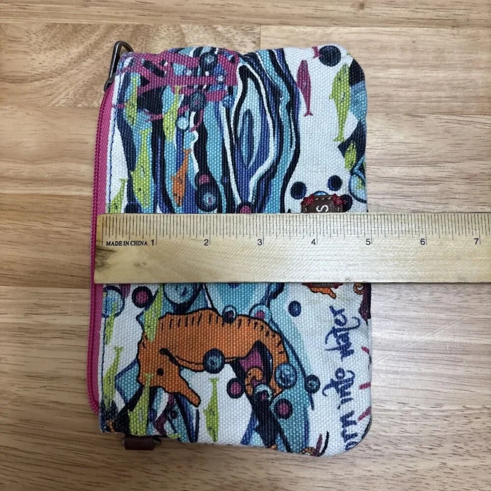 Sakroots Makeup Bag Ocean Under Sea Theme Zip Close No Strap Fish Starfish